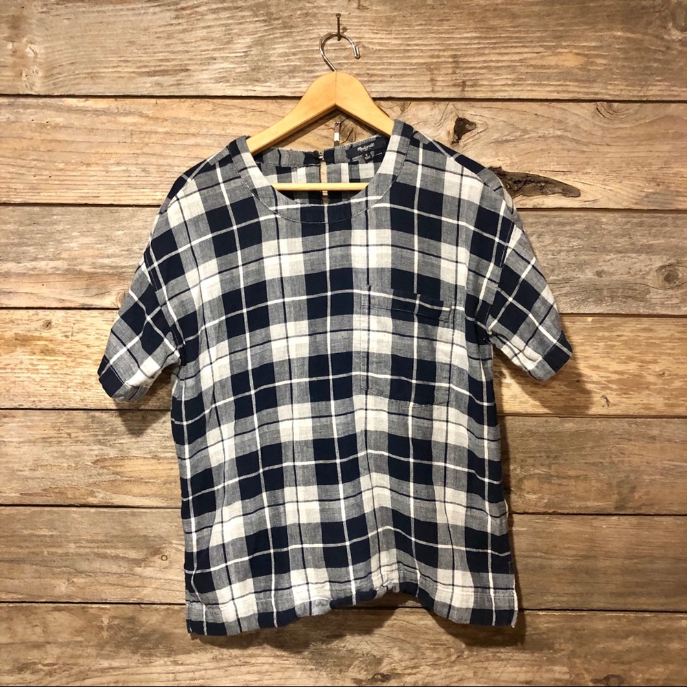 Madewell plaid Top size Small